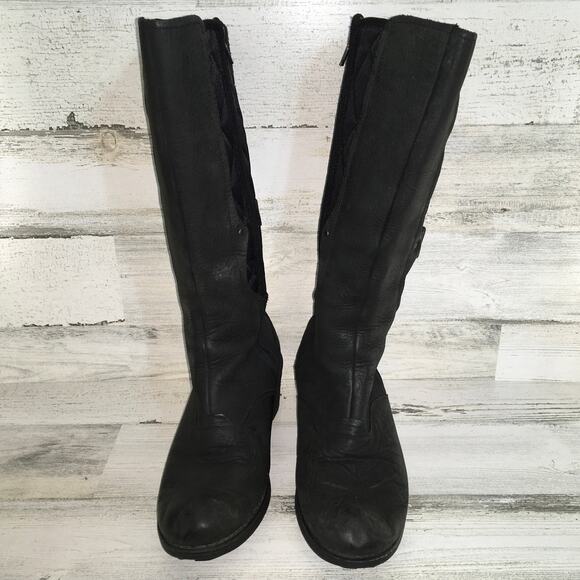 Merrell Winter Riding Boot Womens 7.5  Black Leather Knee High Waterproof - Picture 4 of 10